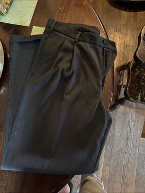 Men's Black Dress Pants - Classic Pleated Trousers